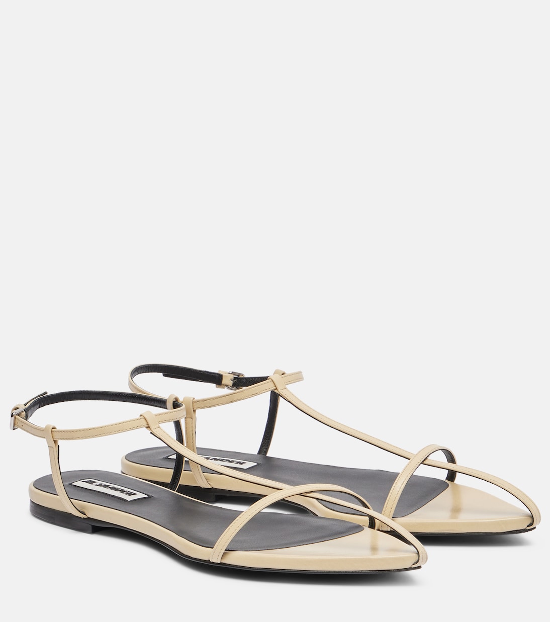 Кожаные сандалии Jil Sander, кремовый