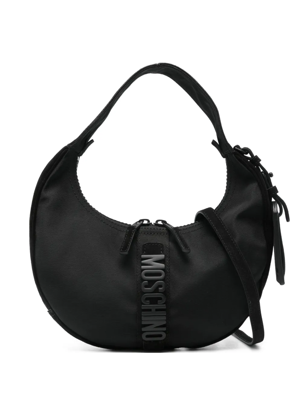 

Сумка из замши на плечо Moschino, черный