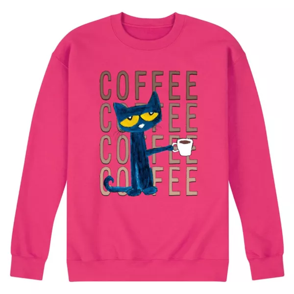 

Мужская флисовая толстовка цвета кофе Pete The Cat, пурпурный