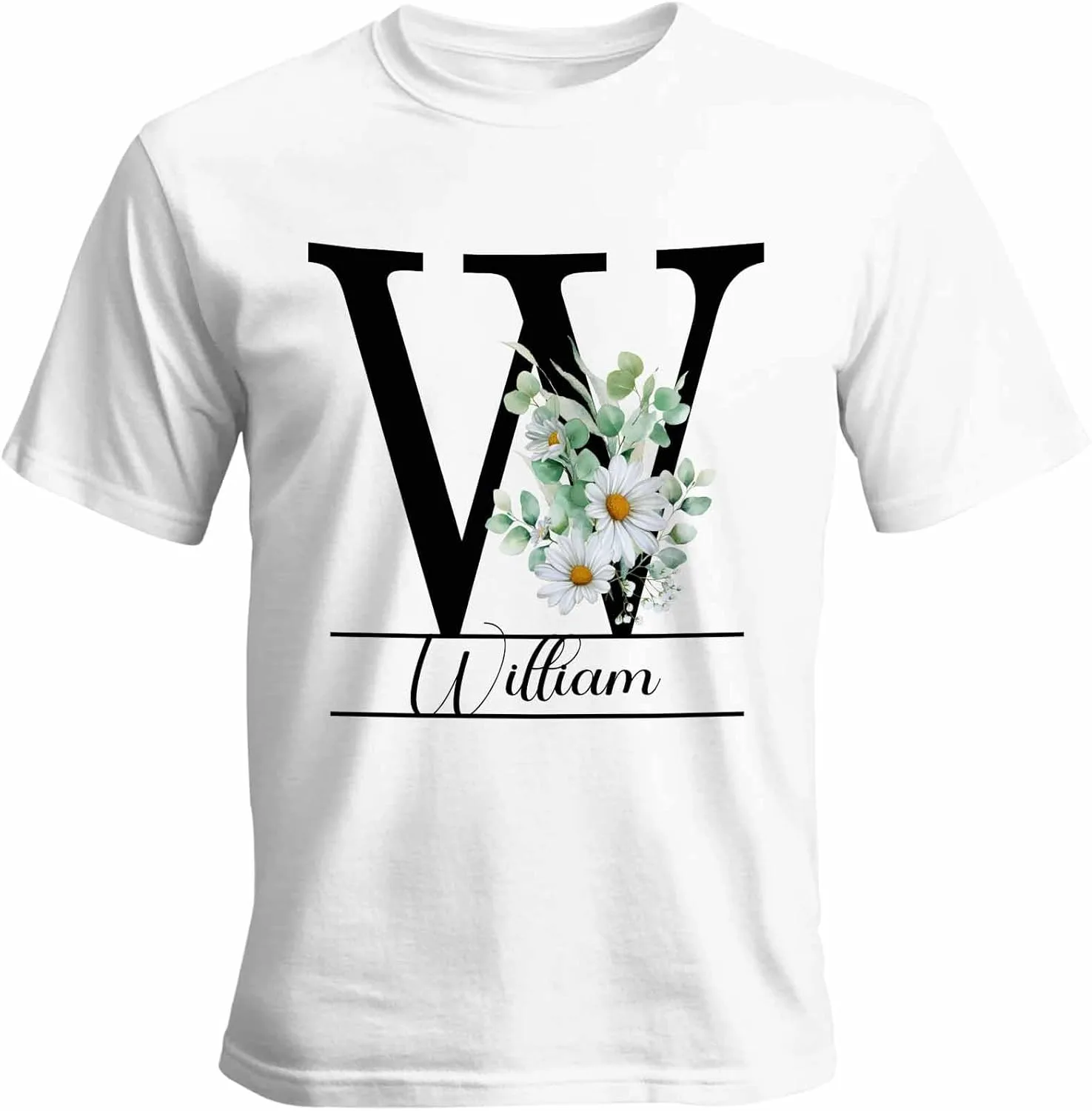 

Футболка с именем или текстом Daisy W, Unisex, Cotton, Round Neck Vaxbryntel