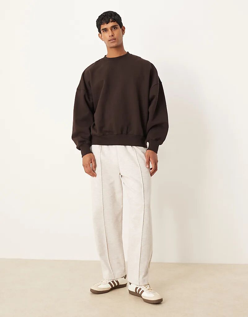 

Зауженные джоггеры ASOS DESIGN из ткани в стиле «скуба» цвета овсянки