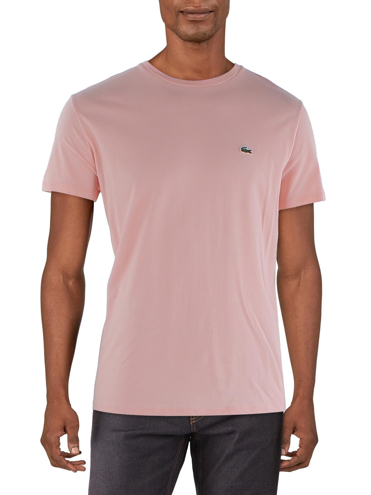 

Мужская хлопковая футболка с круглым вырезом Lacoste, розовый