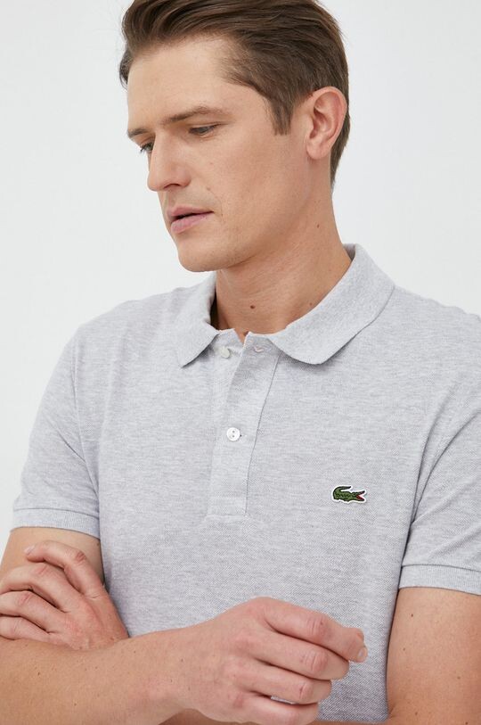 

Хлопковое поло Lacoste, серый