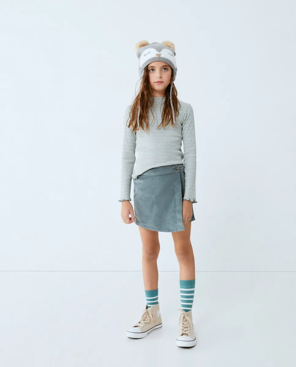 

Однотонная вельветовая юбка для девочки Kids El Corte Inglés, темно-синий