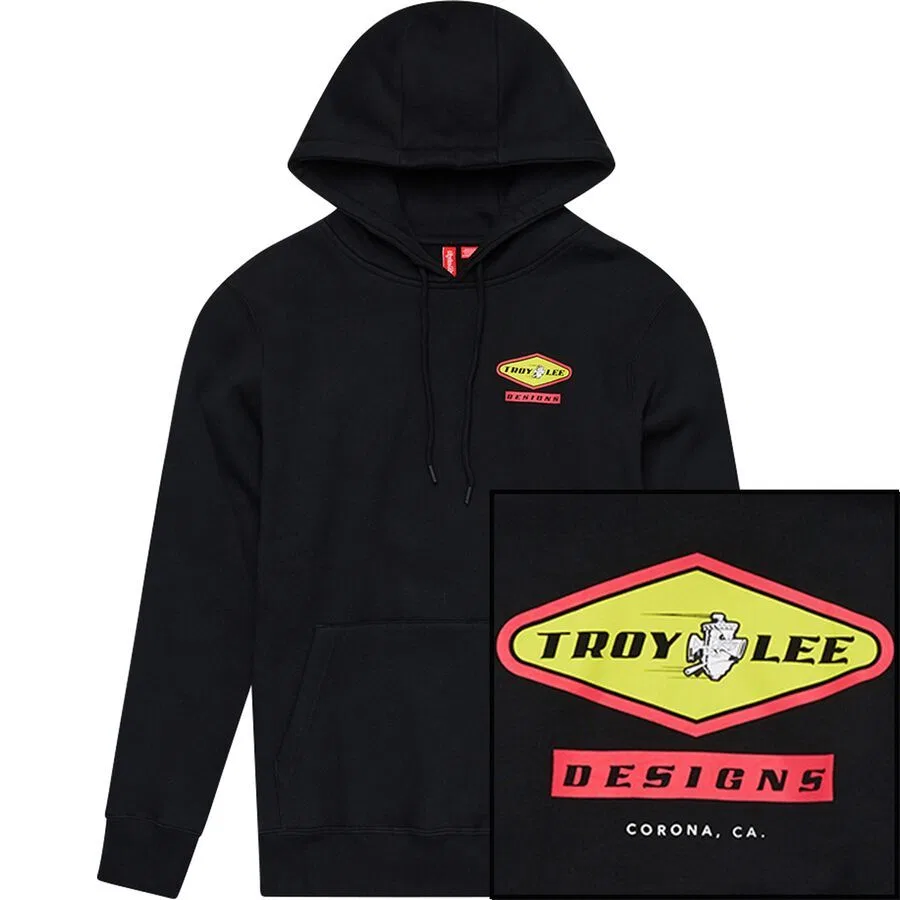Детская толстовка с капюшоном и надписью "Carb" Troy Lee Designs, Black