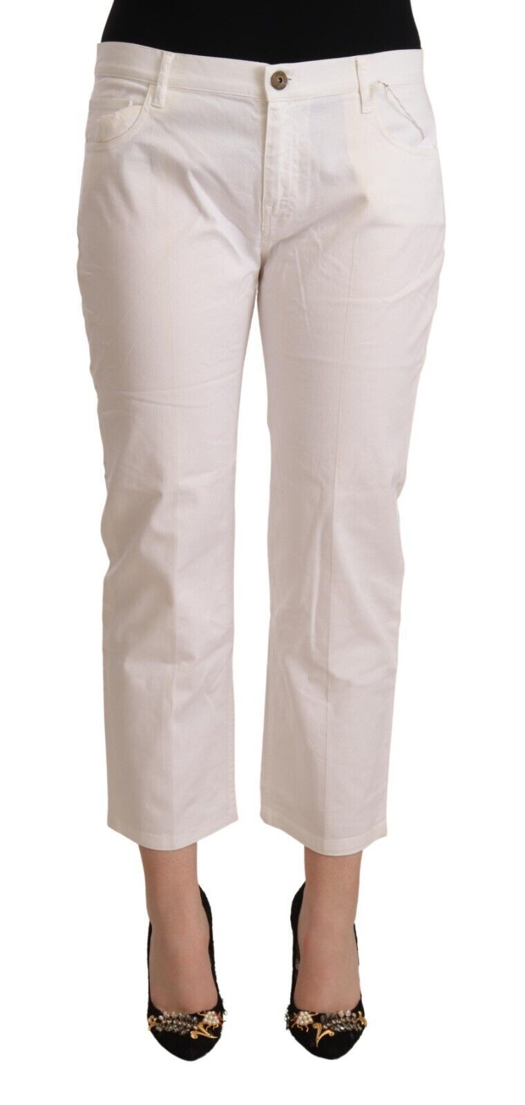 

Джинсы женские L'Autre Chose Cotton Mid Waist Cropped синего цвета