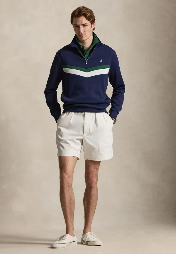 Свитшот с четверть-застежкой Double Knit Quarter Zip, Polo Ralph Lauren, цвет ньюпорт-нави — фото 2