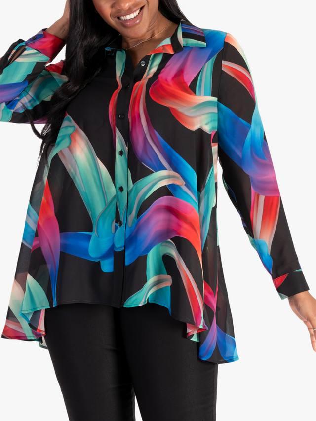 

Блузка с длинным рукавом и радужным принтом chesca, Black/Multi