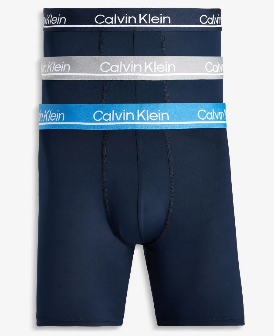 Calvin Klein Мужские боксеры из микрофибры с влагоотводящими свойствами, комплект из 3 штук