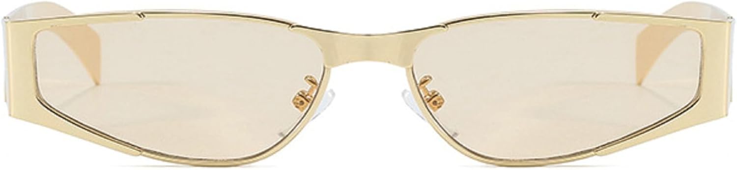 

Ретро-солнцезащитные очки «кошачий глаз» для женщин и мужчин, винтажные, в стиле 90-х, модные, с защитой от УФ-излучения UV400, металлическая оправа mincl, Gold Champagne