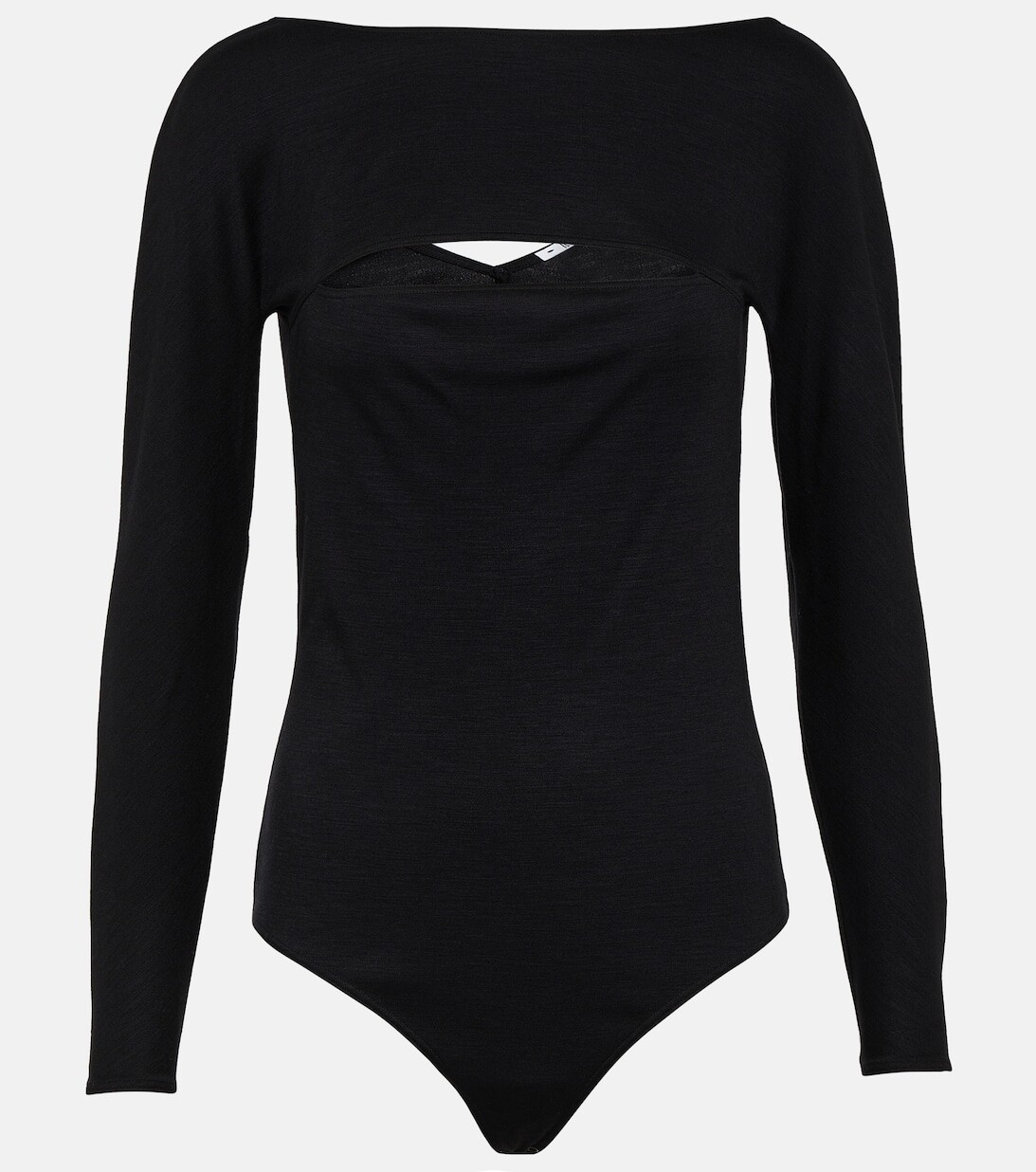 

Боди из шерсти с вырезами WOLFORD, черный