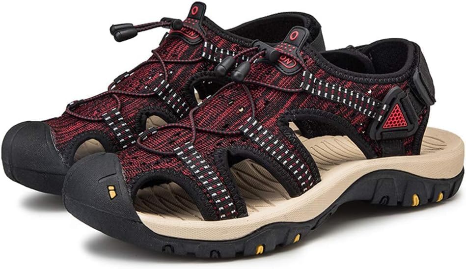 

Мужские спортивные походные сандалии Asifn, летние повседневные удобные шлепанцы, водонепроницаемые дышащие обувь для путешествий на открытом воздухе и пляжа, красный