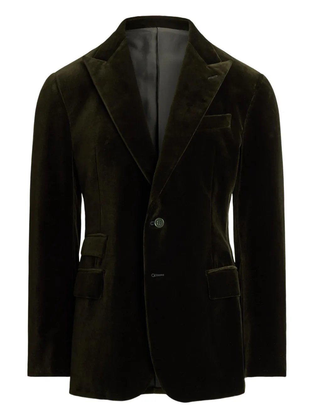 

Однобортный бархатный пиджак Ralph Lauren Purple Label, зеленый