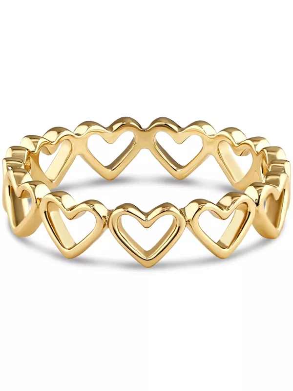 

Кольцо вечности «Открытое сердце» из позолоченного серебра 925 пробы, размер 6 Devata, gold