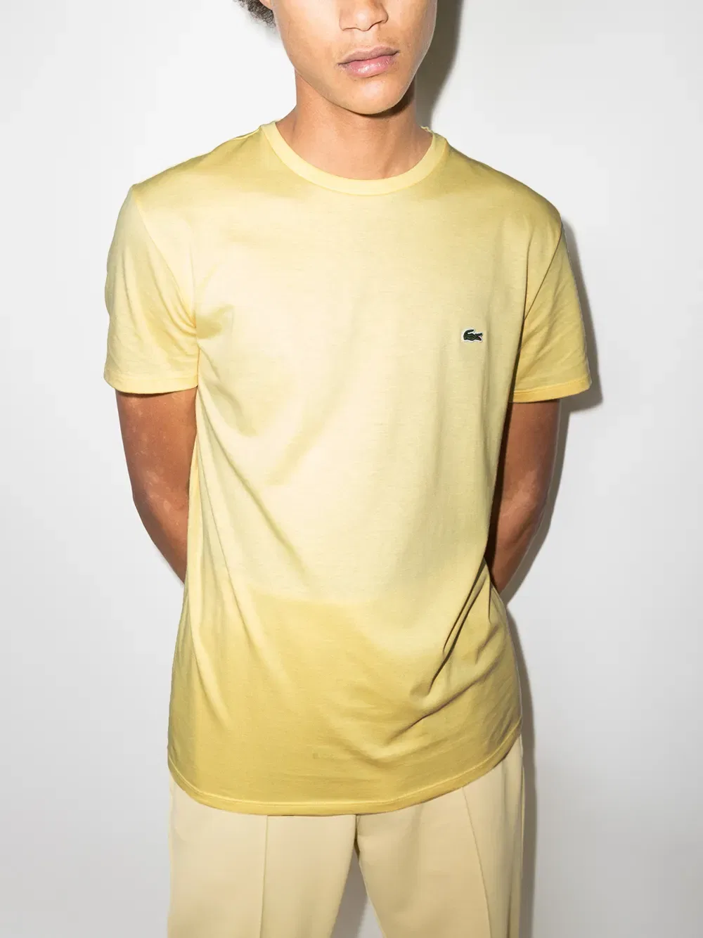 Хлопковая футболка с нашивкой-логотипом Lacoste, желтый — фото 3