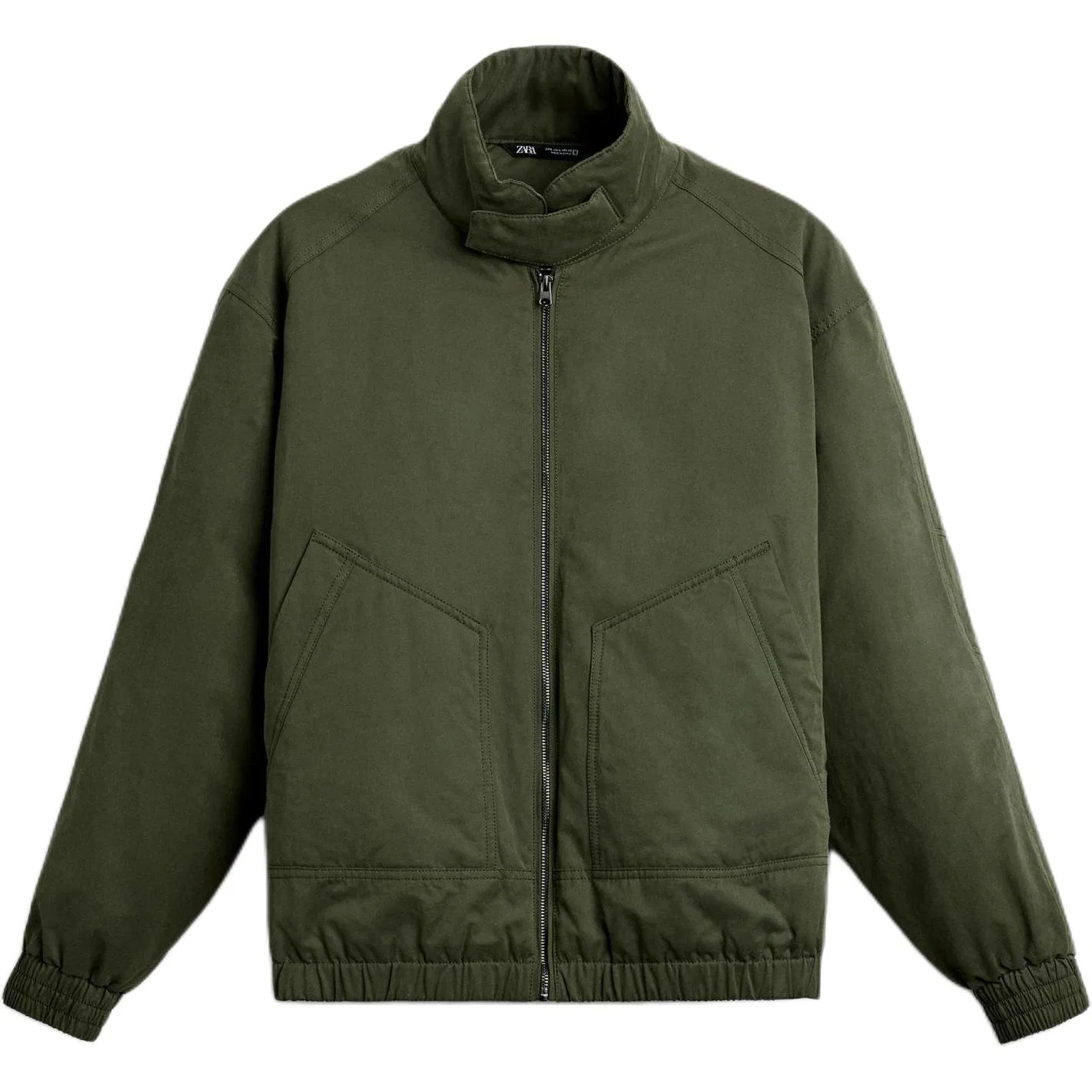 Мужская куртка-пуховик с воротником-стойкой Khaki ZARA