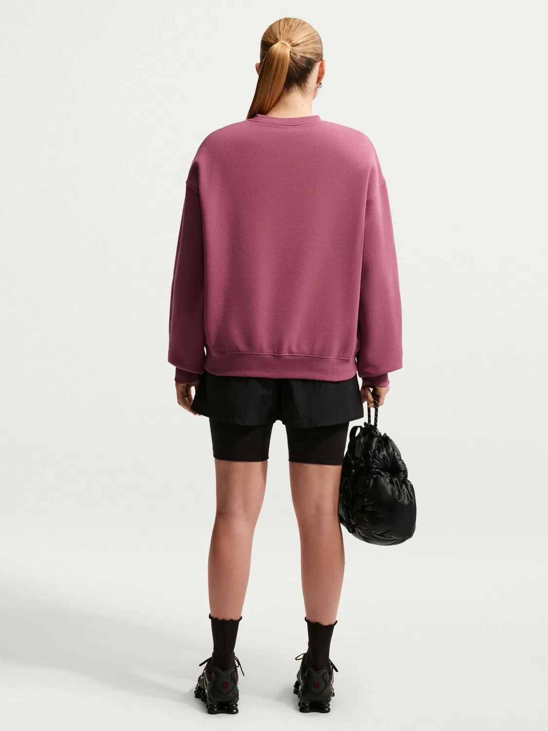 Свитшот женский оверсайз Nike Studio Fleece, Pink Smoke — фото 3