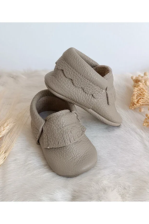 Детские мокасины для мальчиков из кожи Rocco dark mink leather baby moccasin Hodore, Dark Mink — фото 3
