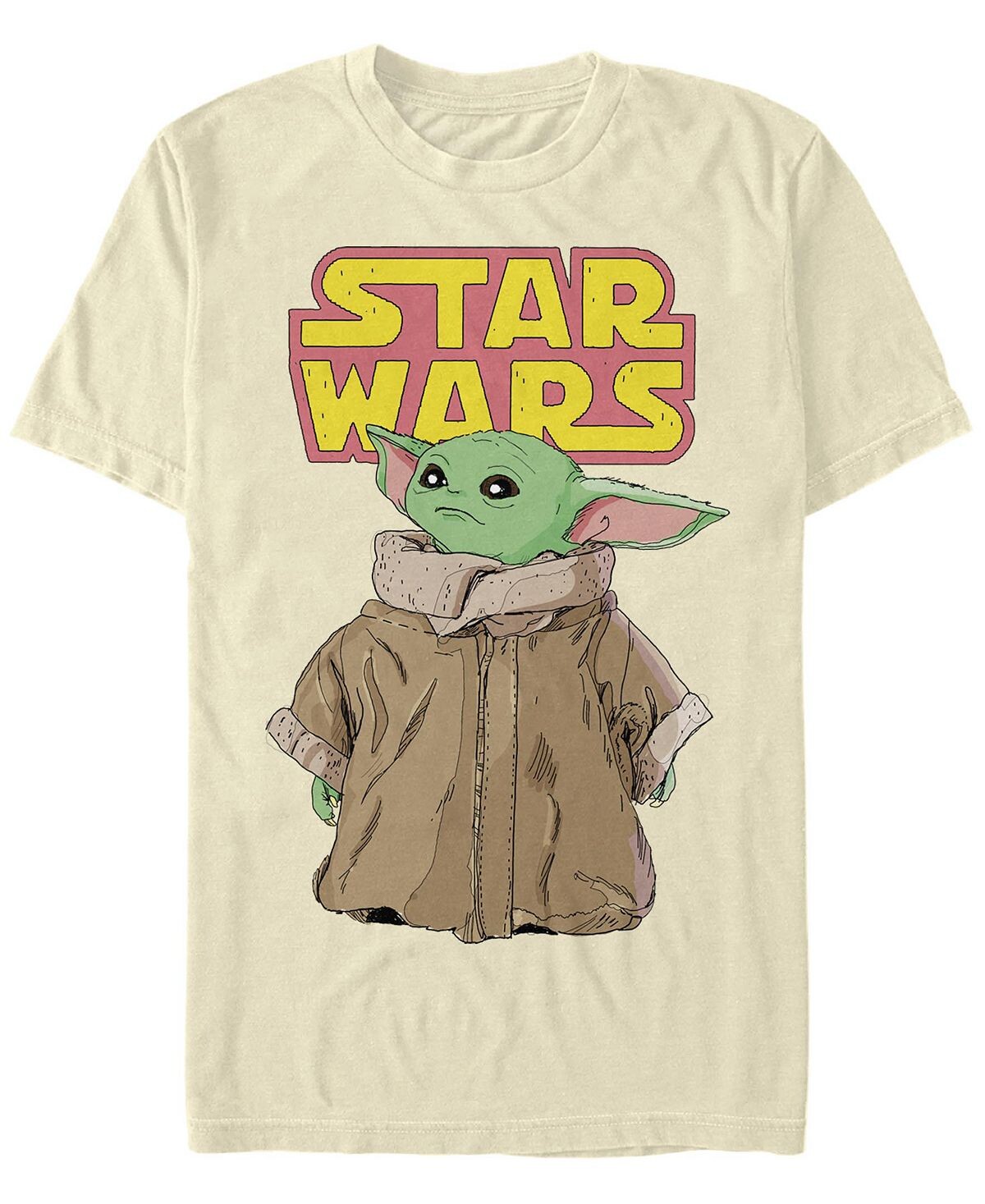 

Мужская футболка с коротким рукавом с логотипом star wars mandalorian baby gaze Fifth Sun, кремовый, Бежевый, Мужская футболка с коротким рукавом с логотипом star wars mandalorian baby gaze Fifth Sun, кремовый