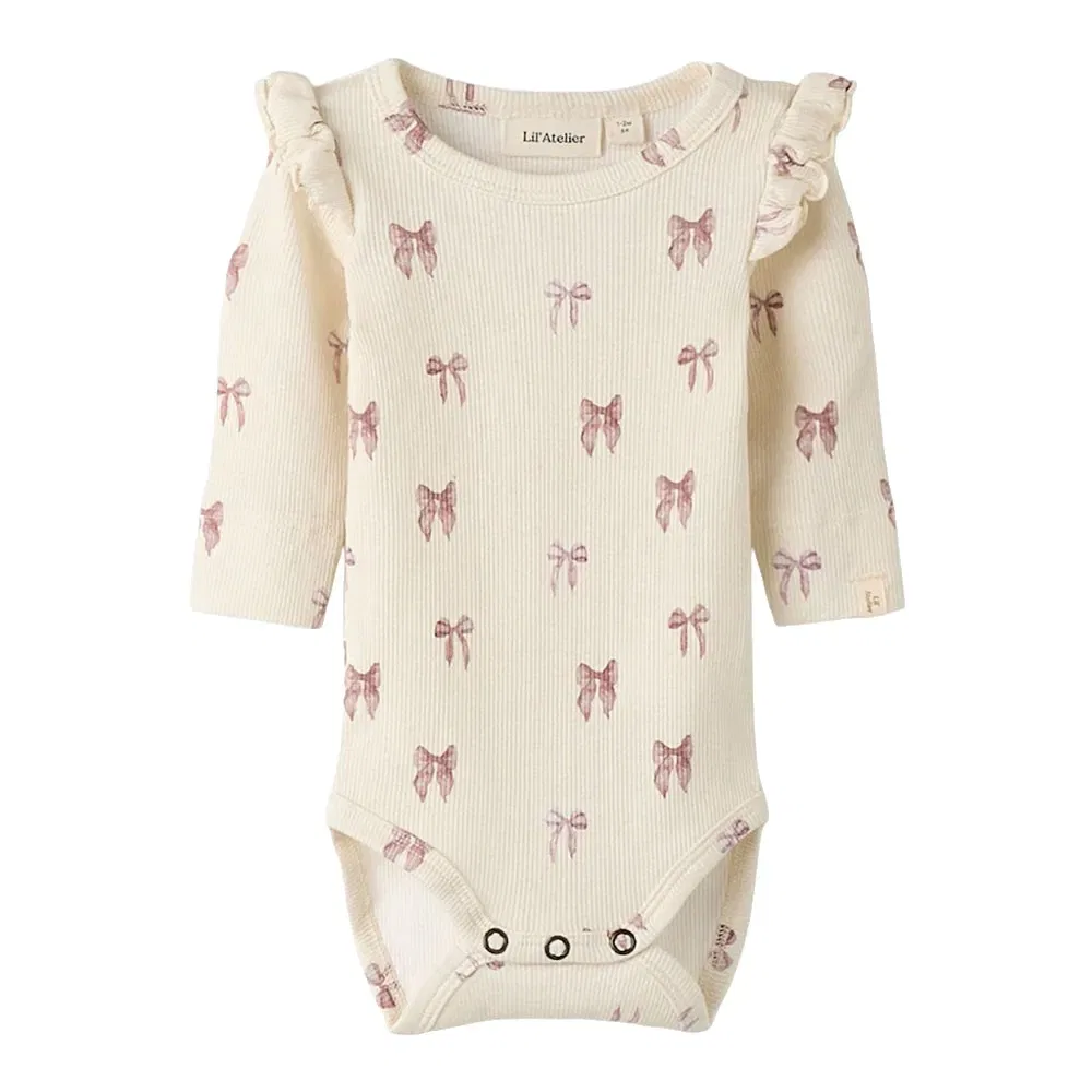 Боди с длинными рукавами Name It Gavo Eko Slim Lil Atelier, бежевый