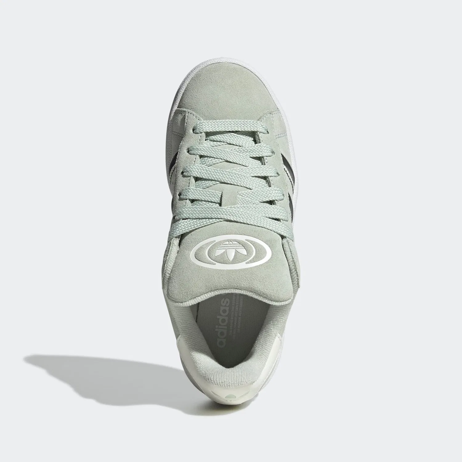 Детские кроссовки замшевые Campus 00s Adidas Originals, Linen Green/Matte Silver/Off White — фото 4