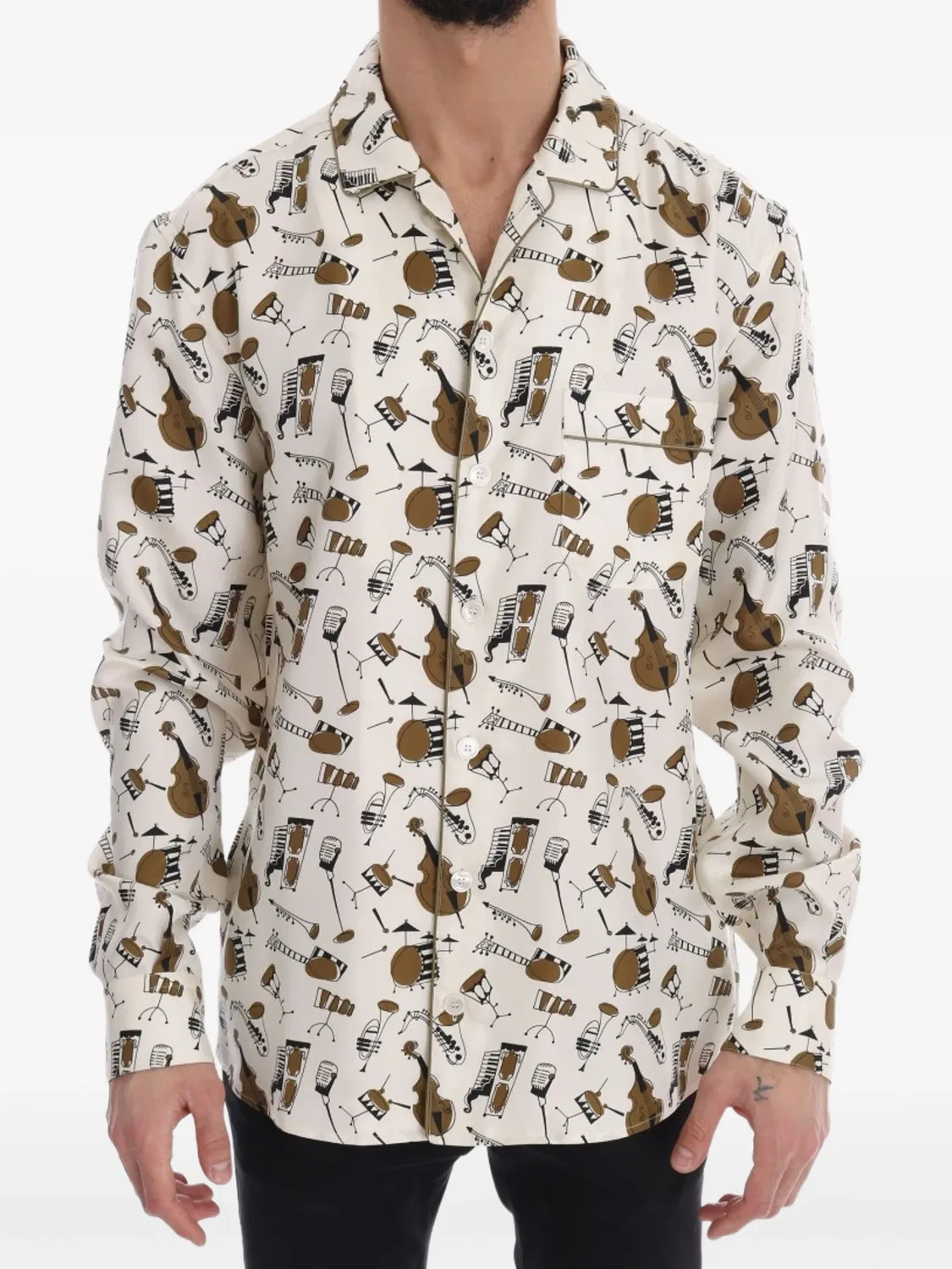 Рубашка из шелка Dolce & Gabbana, нейтральные