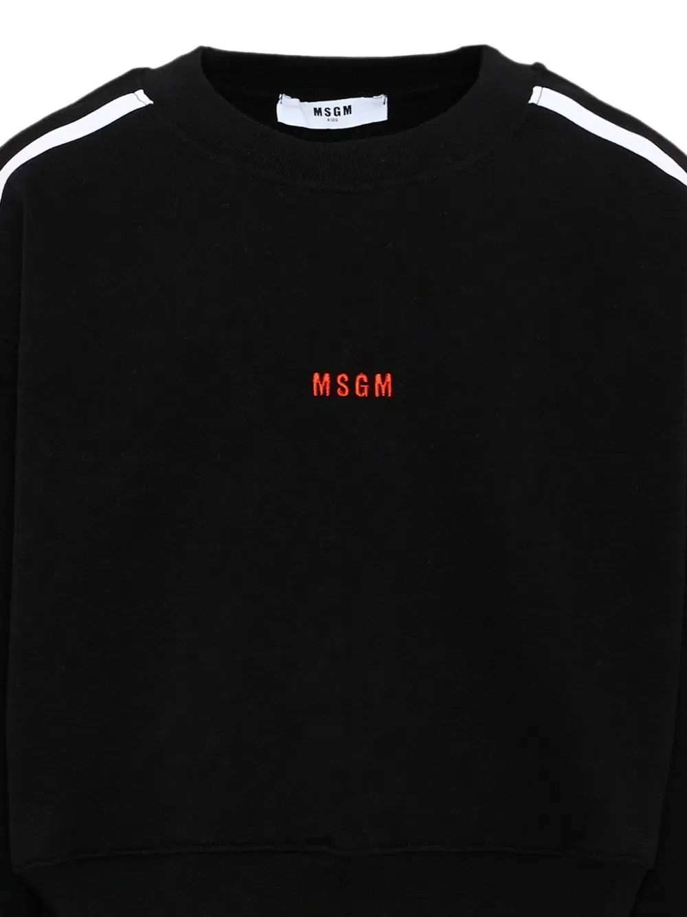 Свитер с вышитым логотипом и боковыми полосками Msgm Kids, черный — фото 4