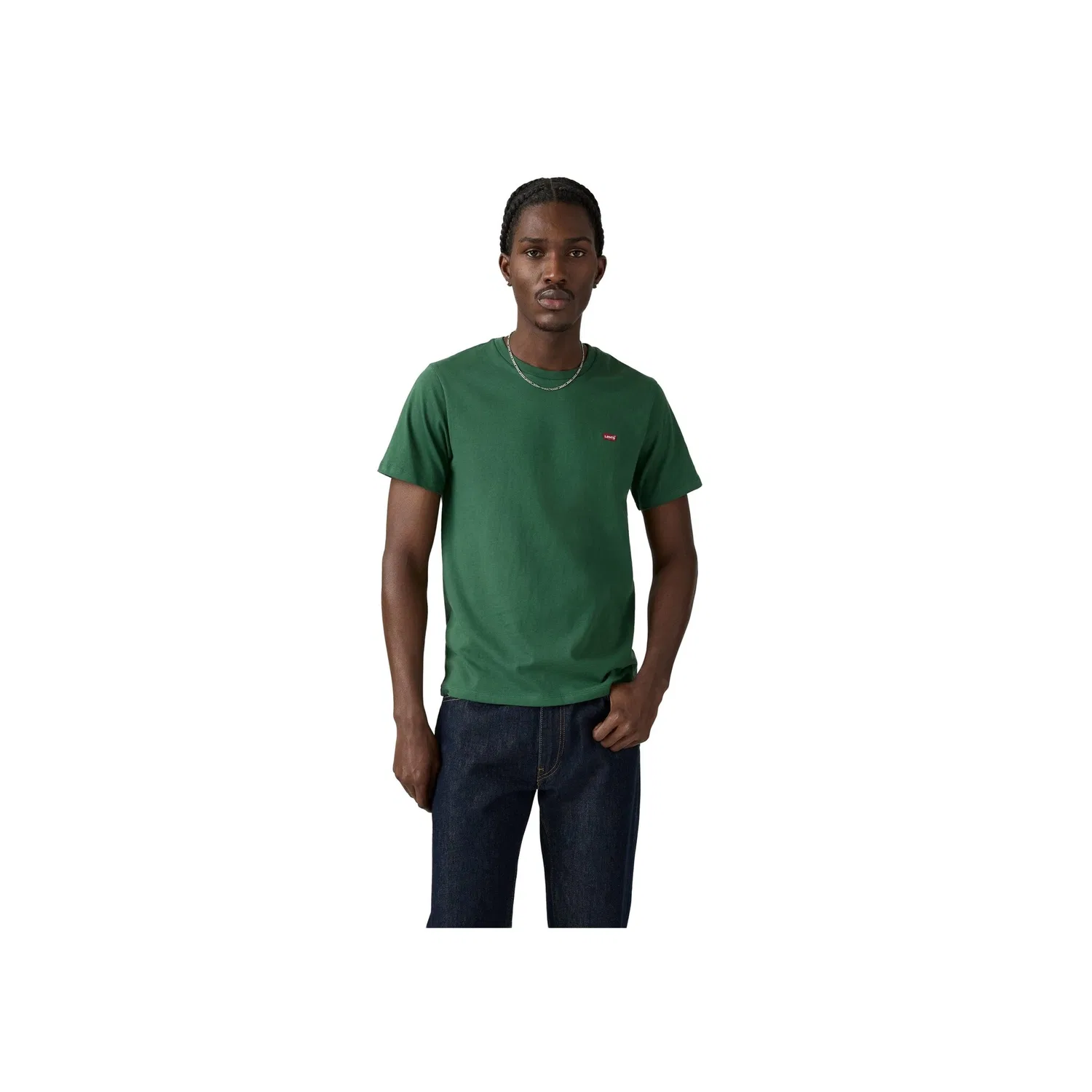 Мужская классическая хлопковая футболка с круглым вырезом Levi's, Green — фото 4