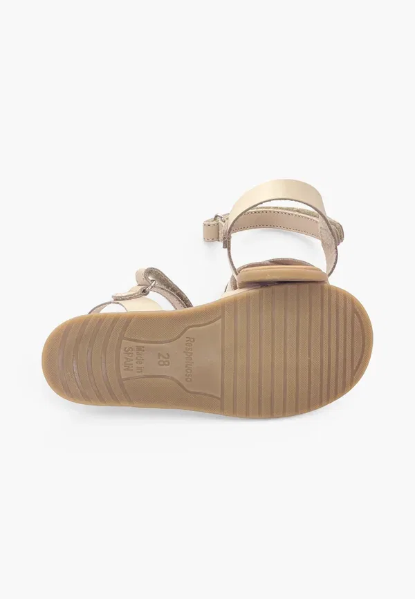 Босоножки из кожи с закрытой пяткой и липучкой Pisamonas, Beige, бежевый — фото 4