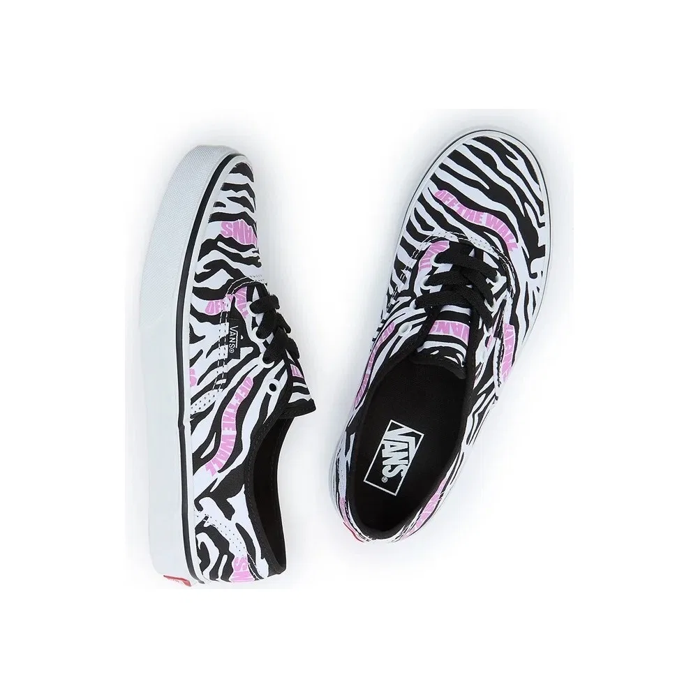 Детские кроссовки с принтом зебры Authentic Zebra Vans — фото 2