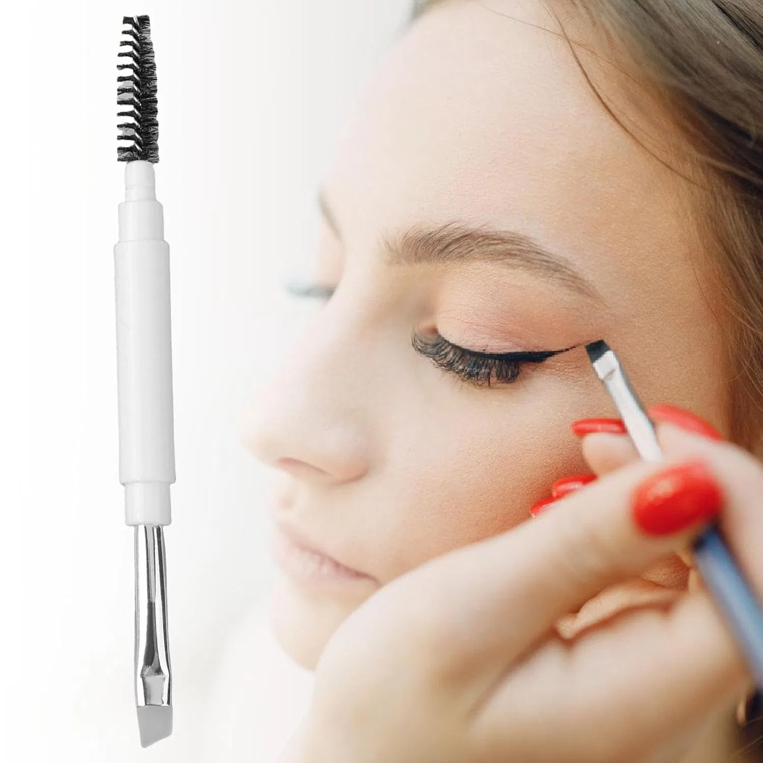 Двусторонняя кисть для бровей и ресниц Duyeuau, 1 шт, Lip brush — фото 2