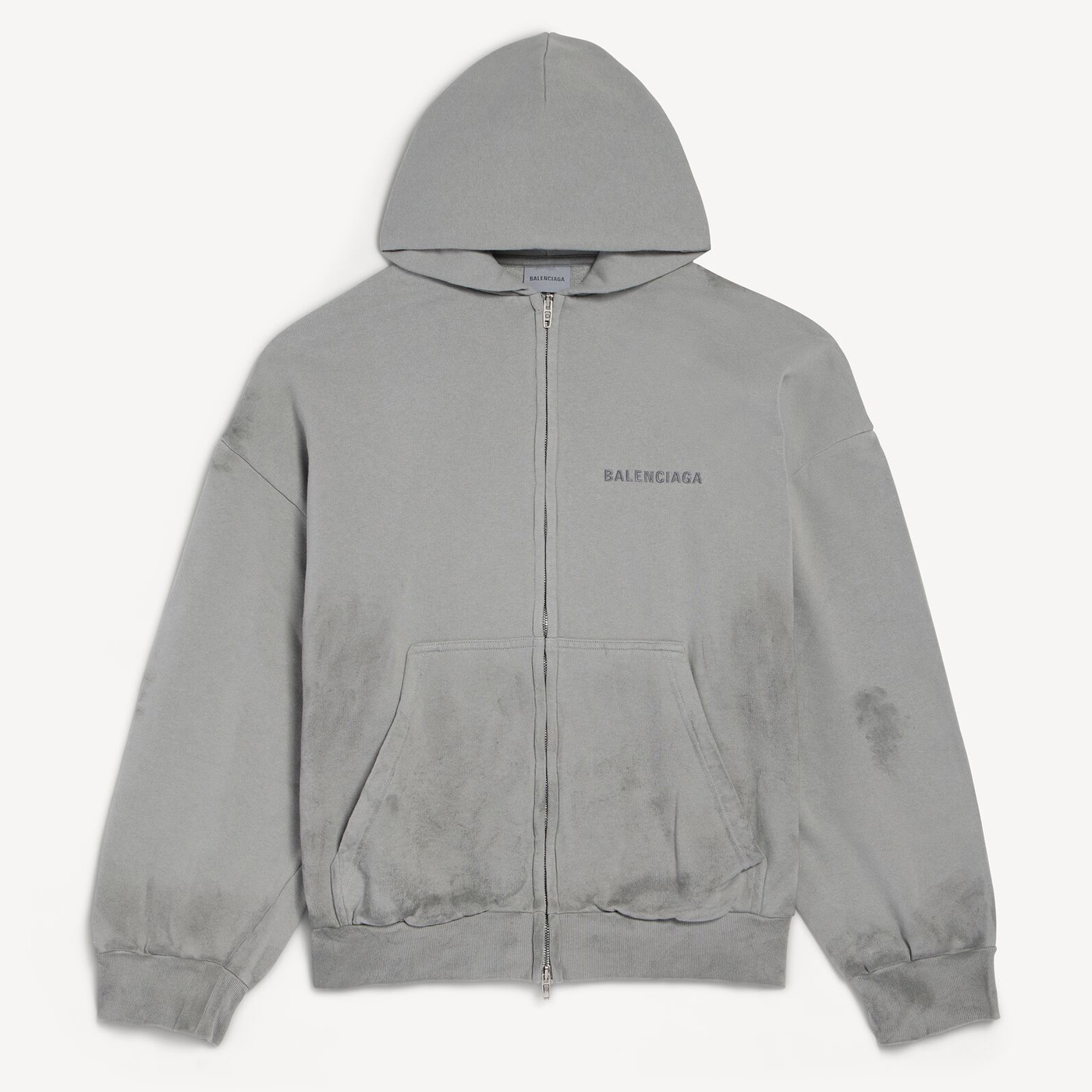 Толстовка Balenciaga Back Regular Fit Zip-Up, серый