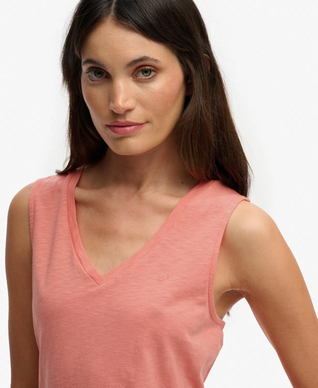 Женская футболка с V-образным вырезом без рукавов Superdry, Peach Amber Pink — фото 3