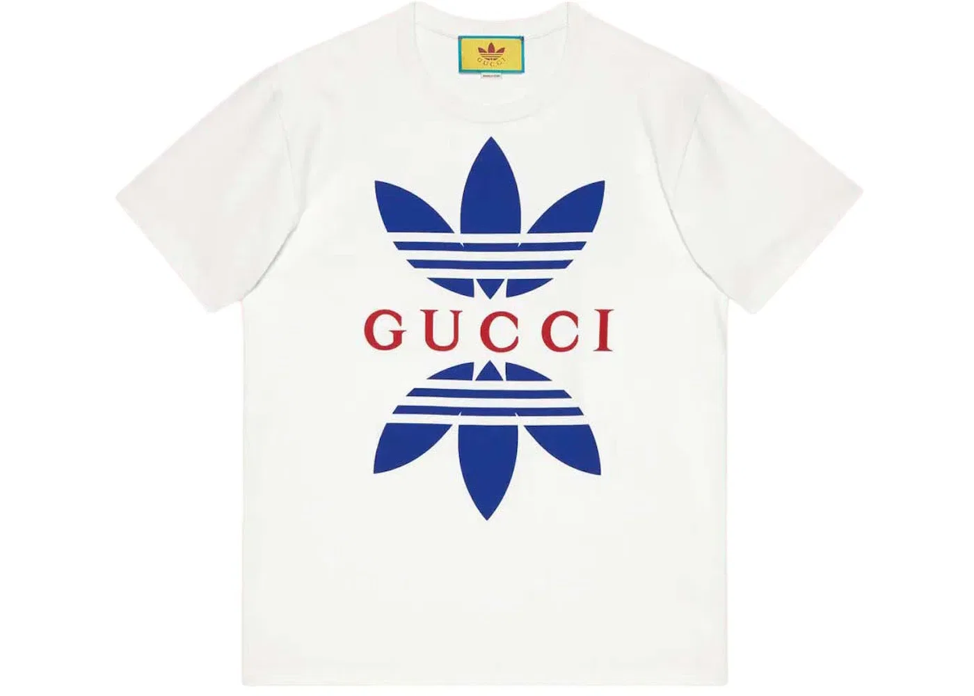 Мужская футболка с принтом Gucci x Adidas Cotton Jersey T-Shirt Gucci, White