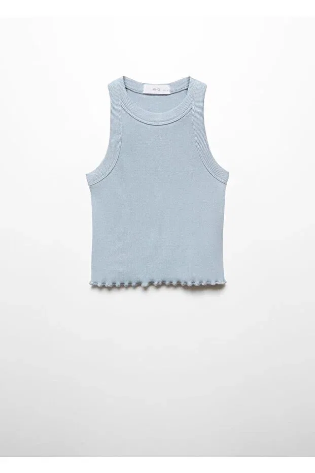 Детская футболка для девочек на бретелях Basics Mango Kids, Blue — фото 3