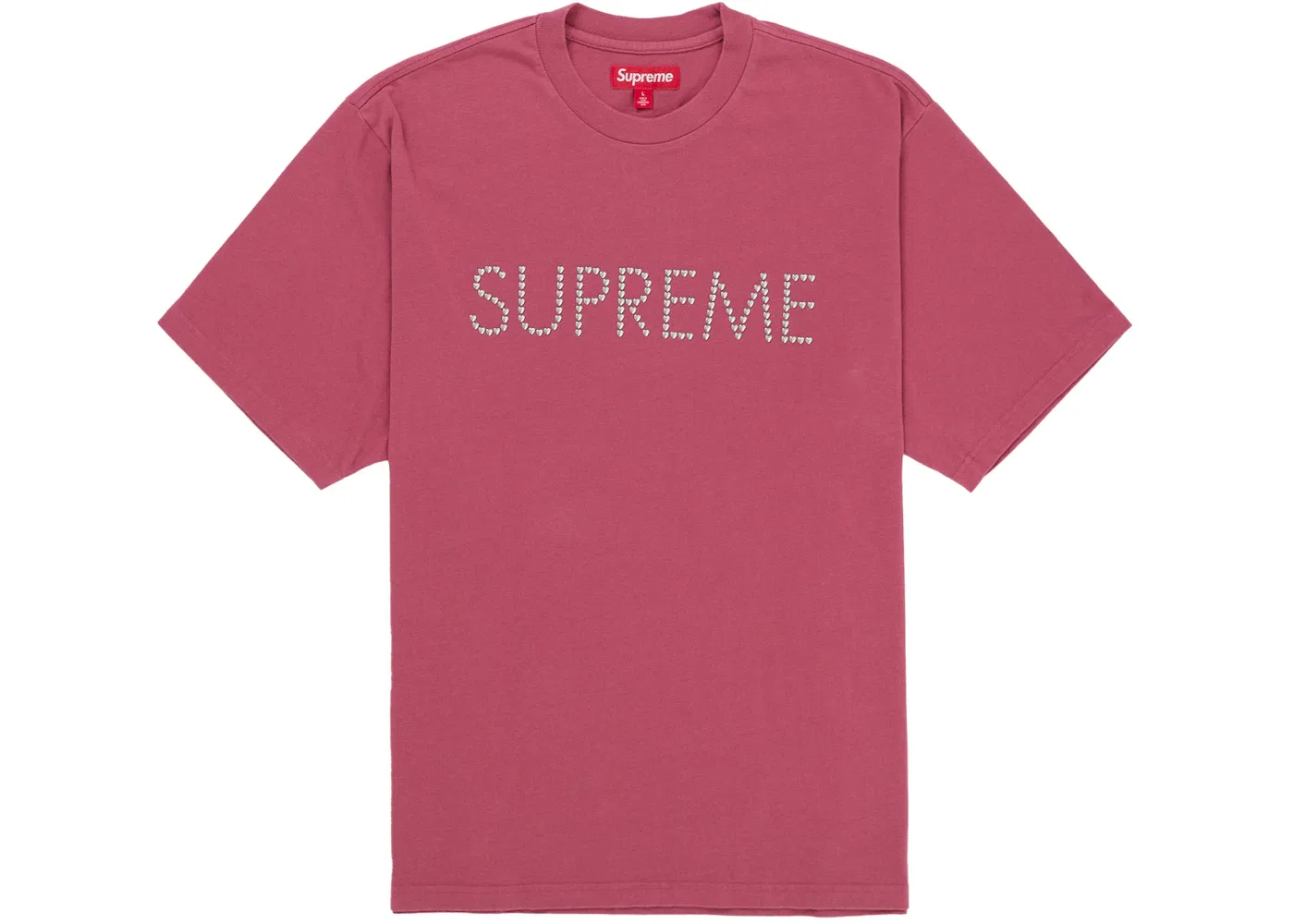 Мужской топ с принтом Supreme Hearts Studded S/S, Красный