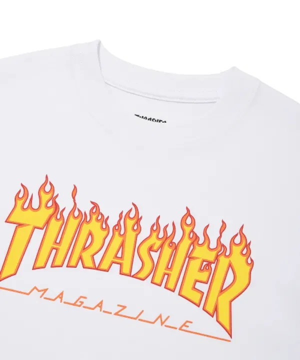 Футболка с коротким рукавом Flame для детей Thrasher Kids, белый — фото 4