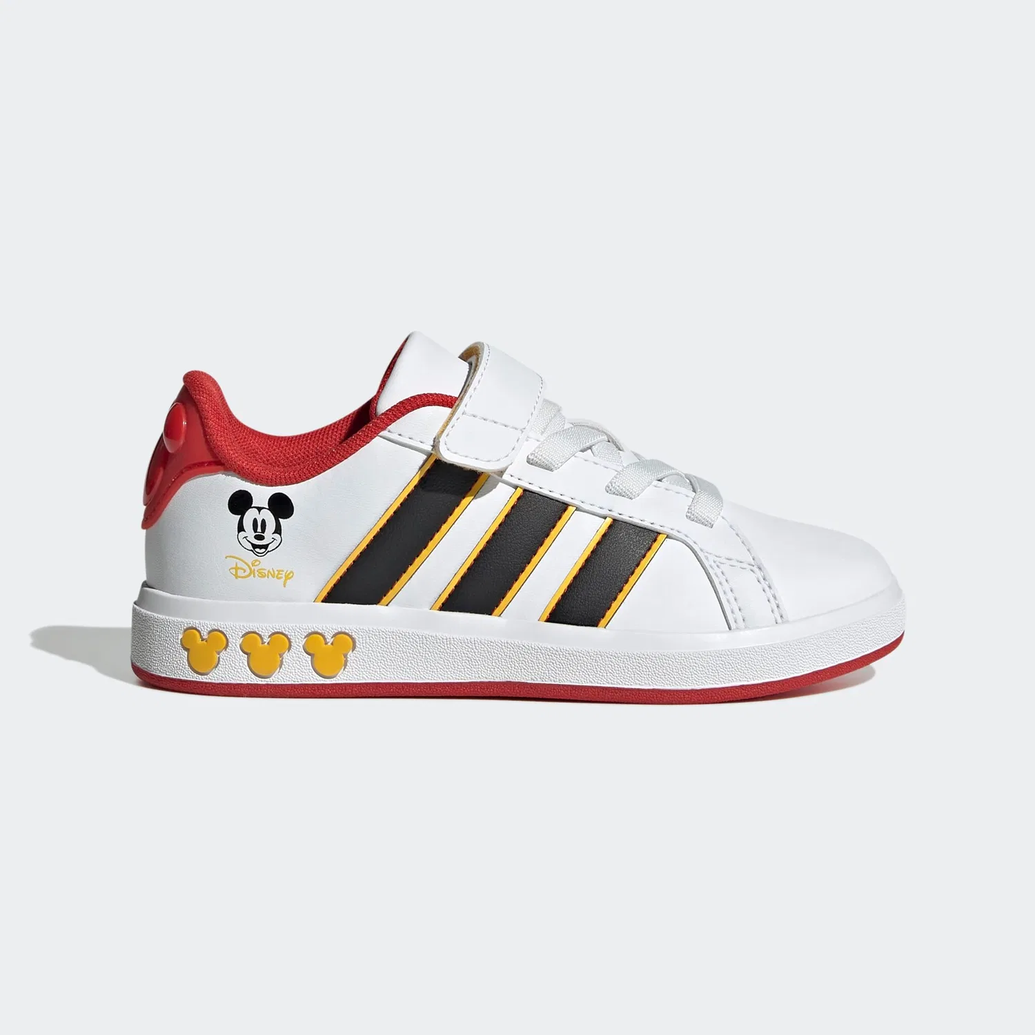 Детские кроссовки с Микки Маусом Adidas Sportswear, Cloud White/Core Black/Bold Gold — фото 2