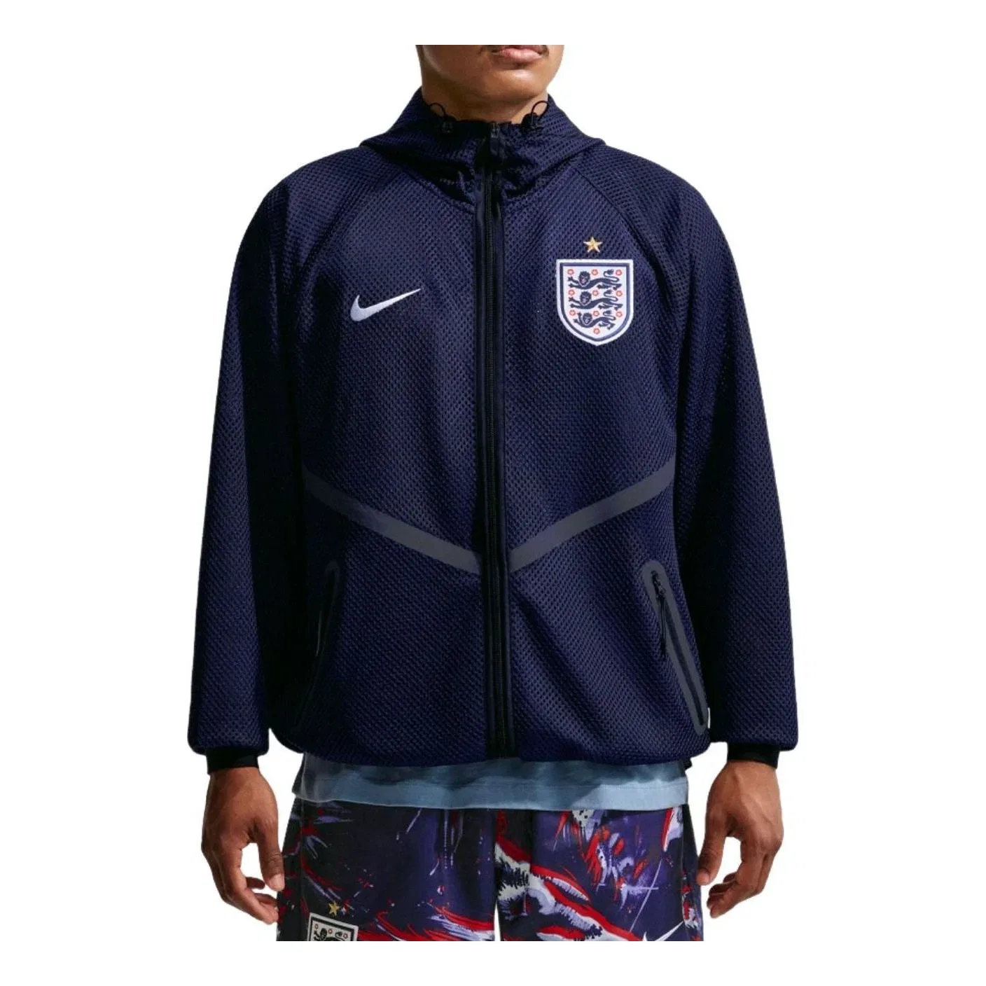 Мужская куртка Dri-FIT с длинным рукавом Nike England Anthem Obsidian, темно-синий