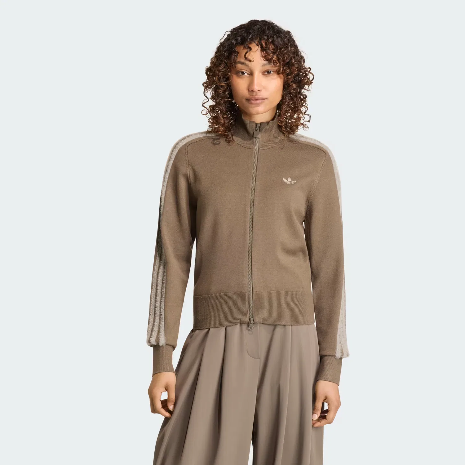 Женская вязаная спортивная куртка с высоким воротом Firebird Adidas Originals, Branch/Silver Pebble
