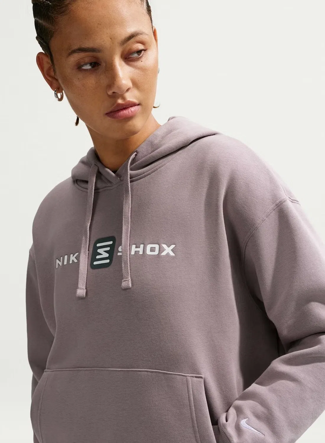 Худи с капюшоном из флиса Shox Phoenix Nike, светло-фиолетовый