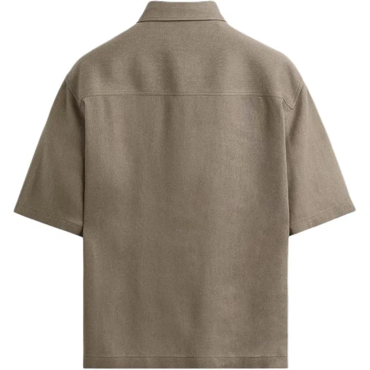 Мужская рубашка с воротником и длинным рукавом Gray Brown ZARA, Gray Brown — фото 3