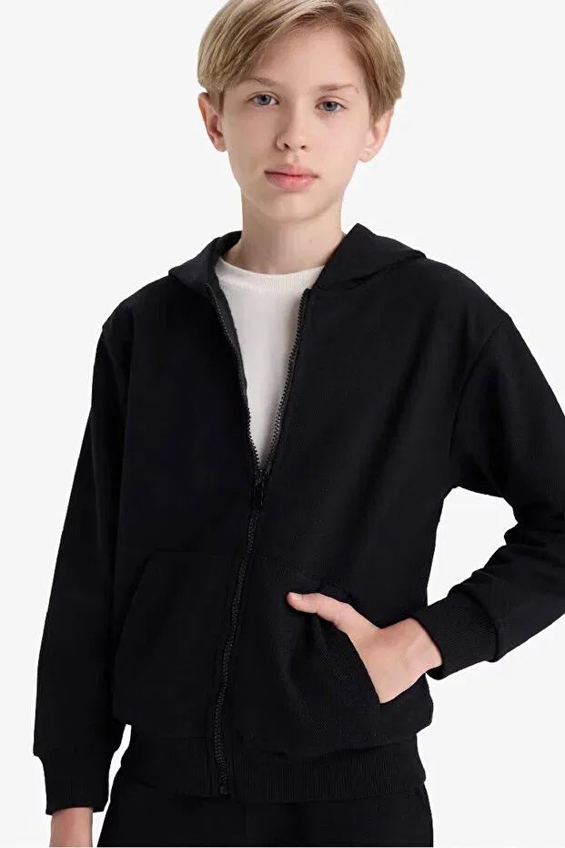 Детский кардиган с капюшоном Defacto, Black
