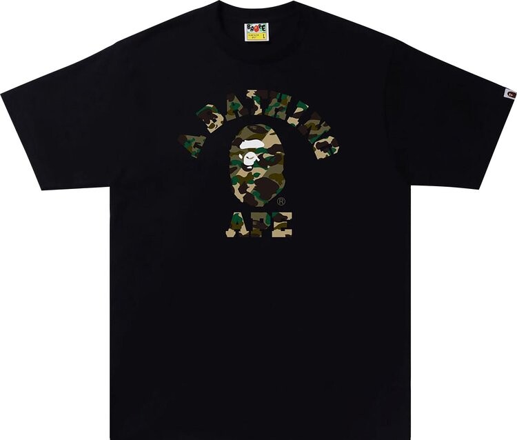 

Футболка BAPE 1st Camo Crazy College Tee 'Black', черный