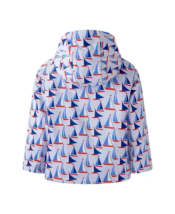 Детская куртка для мальчиков с капюшоном Sailboat Rain Jacket Rachel Riley, синий — фото 2