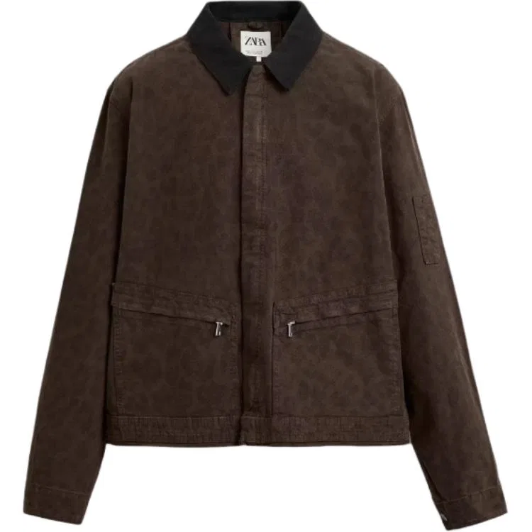Мужское пальто с леопардовым принтом Puffer Jackets, ZARA, Leopard Print
