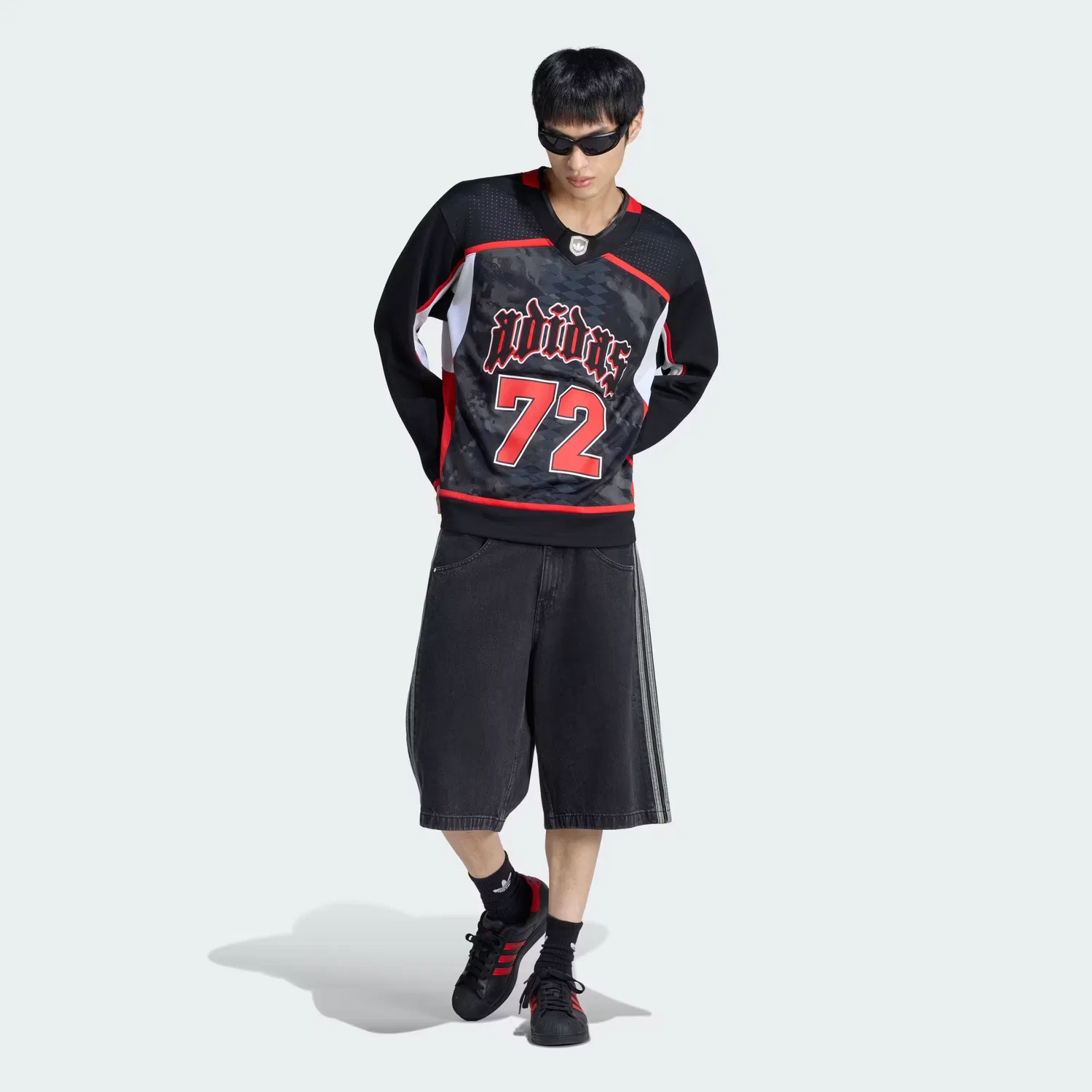 Мужское джерси свободного кроя Hockey Jersey, Adidas Originals, черный — фото 3