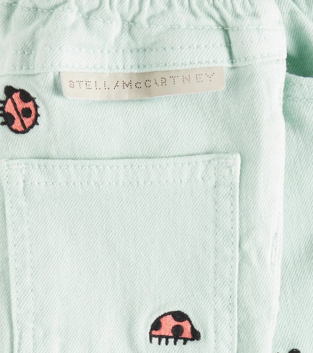 Джинсы с вышивкой Stella Mccartney Kids, зеленый — фото 3