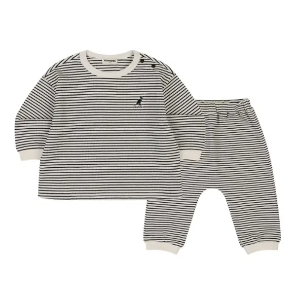 Детский комплект из рифленого трикотажа, полоска, Kangol Kids, черный