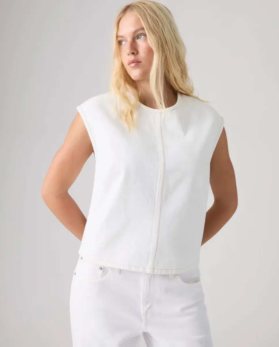Женская джинсовая рубашка без рукавов Levi's, Blanco — фото 4